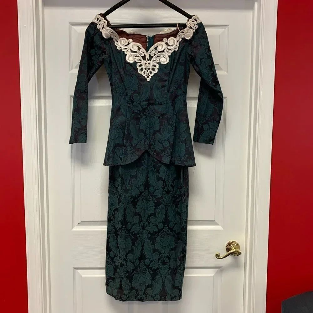 Scott McClintock Vintage 80’s Off Shoulder Dress 6